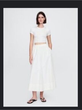 GAP White Poplin Maxi Skirt
